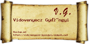 Vidovenyecz Gyöngyi névjegykártya
