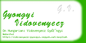 gyongyi vidovenyecz business card